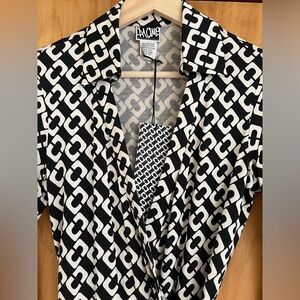 New Jeanne Wrap Dress by DVF - 100% Silk, size 6